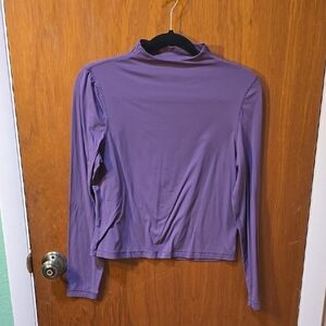 Danskin Purple Fitted Blouse with Long Sleeves